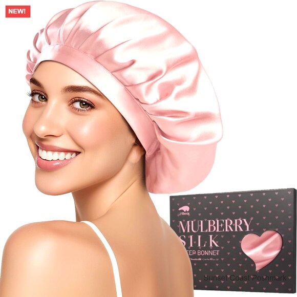 Silk Sleep Bonnet Adjustable Elastic Band Hair Wrap for Curly Long Hair main image 6